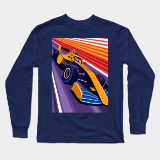 Orange Car - Racing Team Long Sleeve T-Shirt